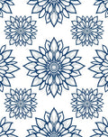 Indigo Floral Medallion Square Rug