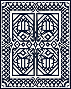 Bold Black and White Geometric Trellis Rug