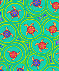 Vibrant Turquoise Turtle Mosaic Rug