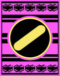Bold Pink Black Yellow Oval Rug
