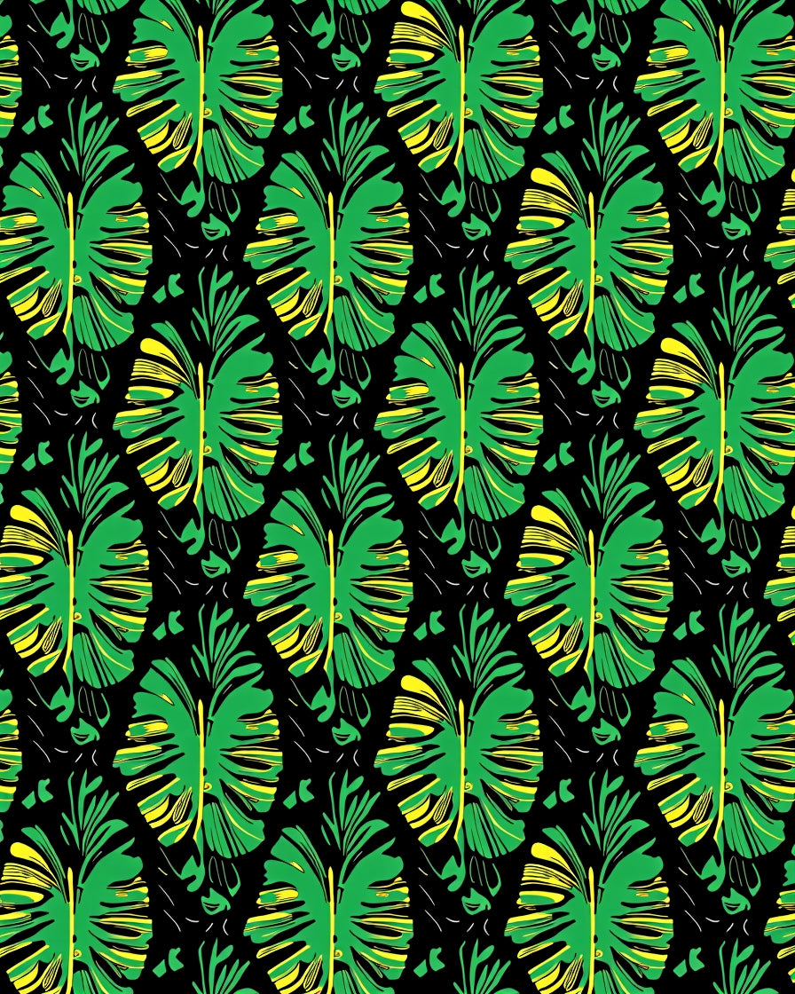 Lush Green Tropical Monstera Leaves Rug