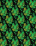 Lush Green Tropical Monstera Leaves Rug