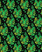 Lush Green Tropical Monstera Leaves Rug