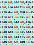 Color Block Alphabet Collage Rug