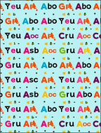 Color Block Alphabet Collage Rug