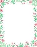 Soft Pink Floral Vine Border Rug