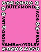 Pink Soccer Ball Border Rug