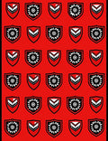 Red Geometric Shield Medallion Rug