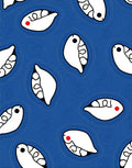 White Pod Abstract Blue Swirl Rug