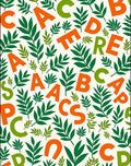 Orange Green Alphabet Foliage Rug