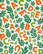 Orange Green Alphabet Foliage Rug