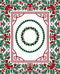 Crimson Green Holly Border Rug