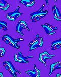 Bold Blue Wavy Abstract Forms Rug