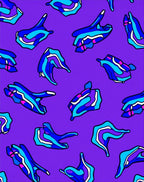 Bold Blue Wavy Abstract Forms Rug