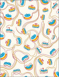 Wavy Multi Colored Abstract Forms Rug