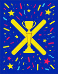 Yellow Trophy Confetti Starburst Rug