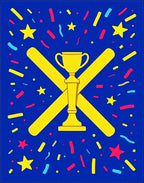 Yellow Trophy Confetti Starburst Rug