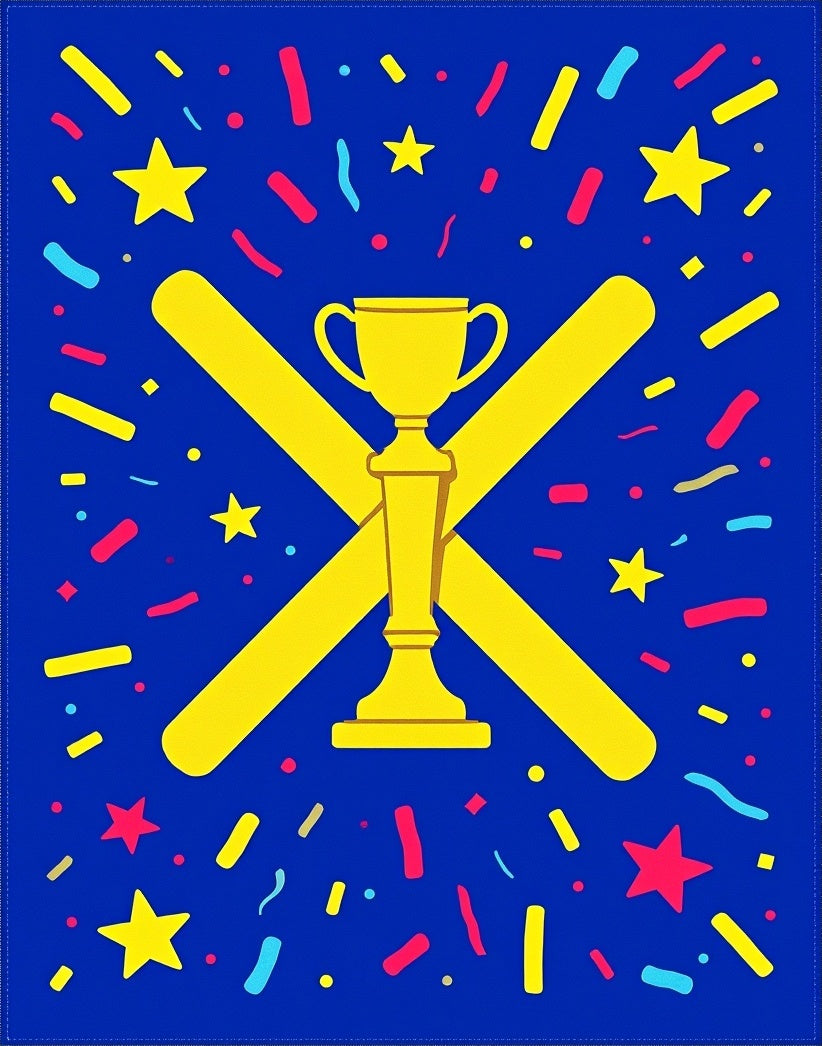Yellow Trophy Confetti Starburst Rug