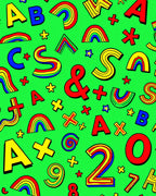 Playful Alphabet Rainbow Numeric Fun Rug