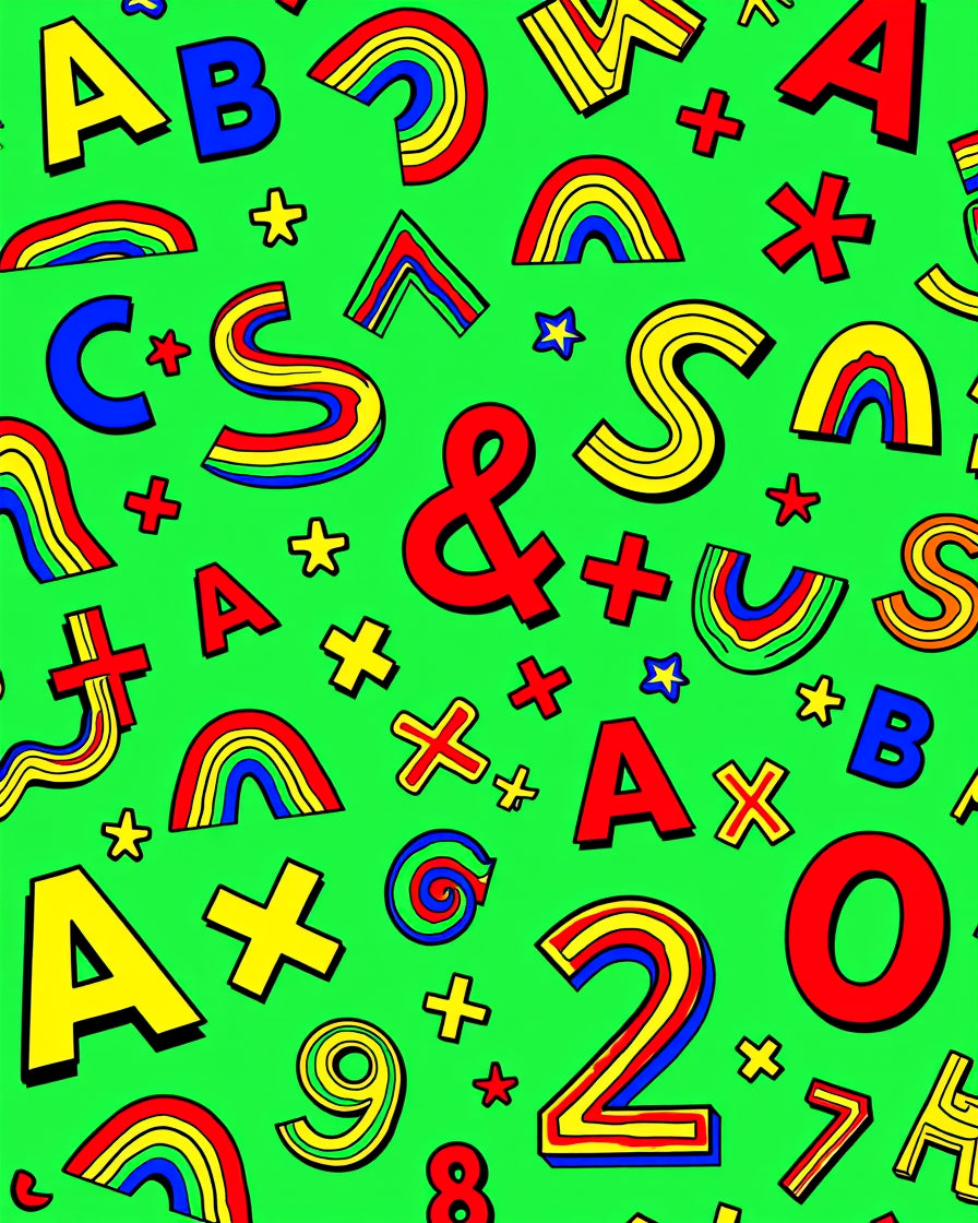Playful Alphabet Rainbow Numeric Fun Rug