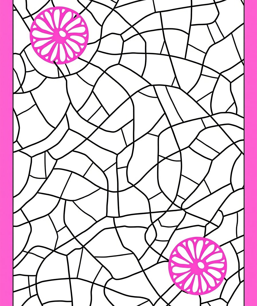 Hot Pink Floral Network Rug