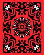 Vibrant Crimson Intricate Bloom Rug
