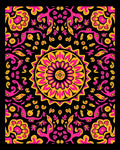 Vibrant Pink Yellow Floral Medallion Rug