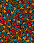 Funky Cartoon Cat Swirl Red Orange Rug