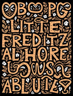 Orange Botanical Lettering Rug
