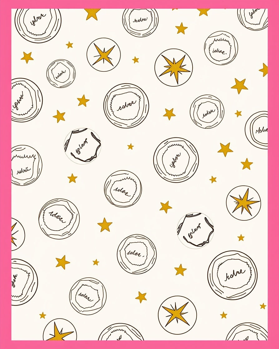 Whimsical Gold Star Medallion Rug