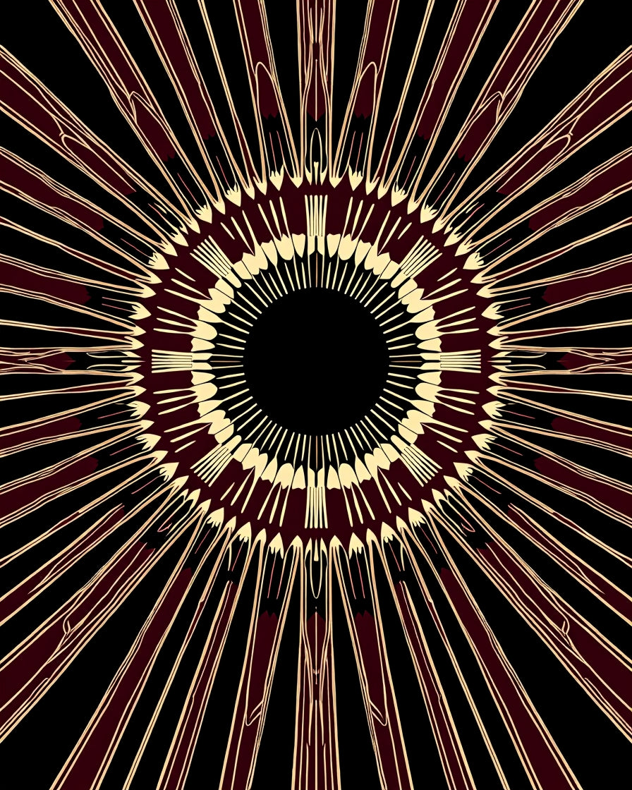 Bold Burgundy Radiant Sunburst Rug