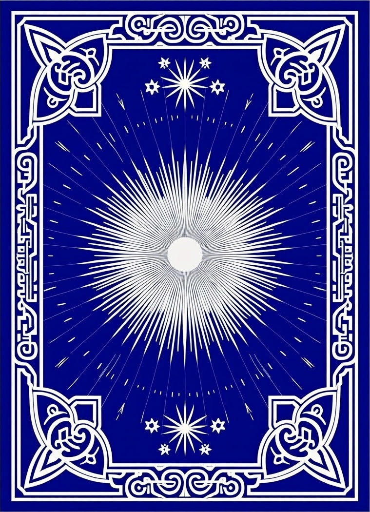 Deep Blue Radiant Starburst Medallion Rug