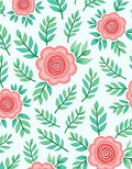 Coral Pink Rose Garden Branches Rug