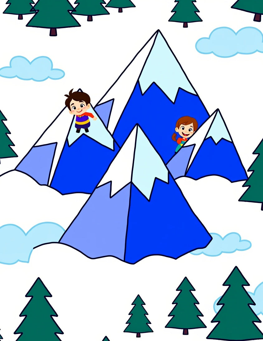 Happy Kids Snowy Mountain Adventure Rug