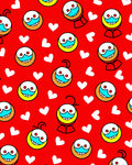 Red Hearts And Smiley Faces Rug
