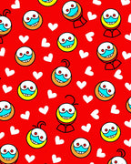 Red Hearts And Smiley Faces Rug