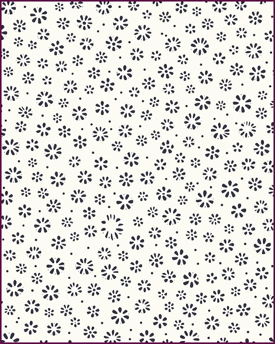 Whimsical Dark Floral Scatter Rug