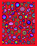 Vibrant Candy Pop Red Swirls Rug