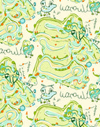 Playful Green Whimsical Creatures Rug
