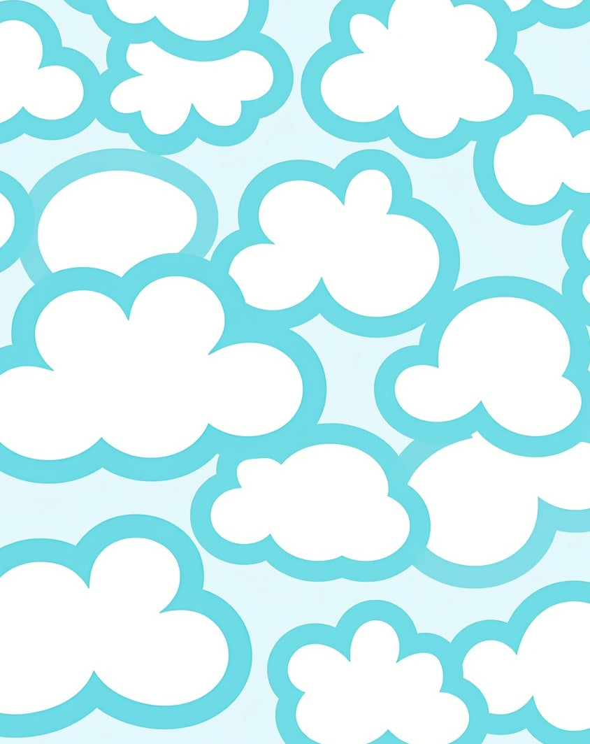 Whimsical Blue Ombre Cloudscape Rug
