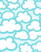 Whimsical Blue Ombre Cloudscape Rug