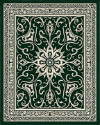 Emerald Bloom Floral Filigree Rug