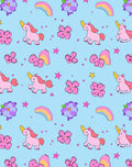 Cute Pink Unicorns Floral Rainbow Rug