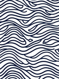 Navy White Intertwined Flowing Lines Rug