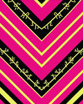 Bold Pink Yellow Chevron Botanical Rug