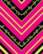 Bold Pink Yellow Chevron Botanical Rug