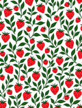 Whimsical Red Strawberry Foliage Rug