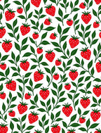 Whimsical Red Strawberry Foliage Rug