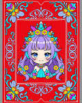 Cute Kawaii Chibi Mermaid Floral Rug