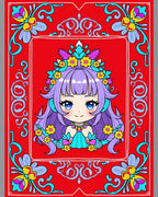Cute Kawaii Chibi Mermaid Floral Rug